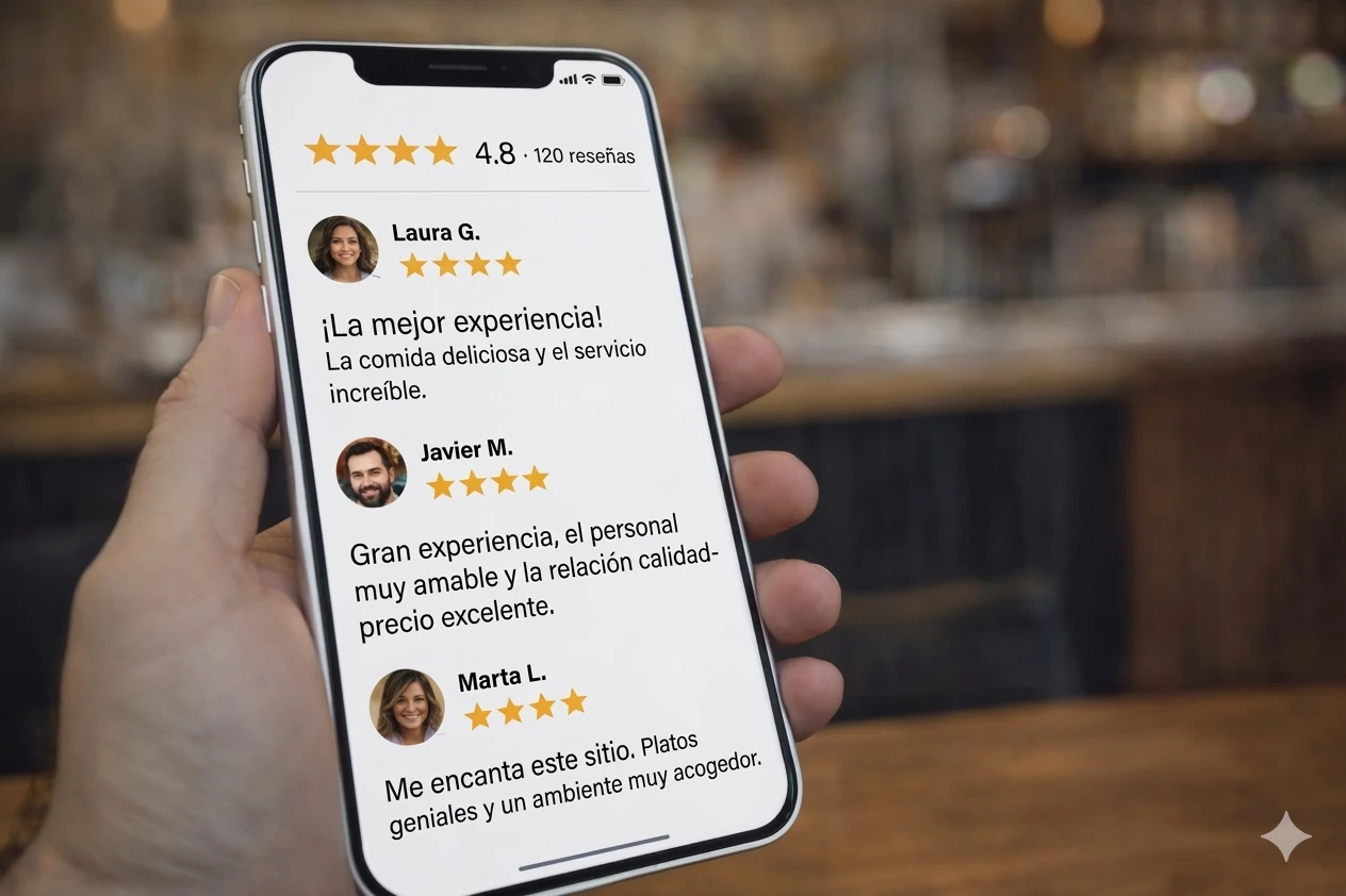 Prueba social con reseñas y valoraciones en marketing local